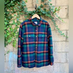 L.L. Bean Primaloft Lined Chamois Shirt Jac Plaid Traditional Fit Men's Regular